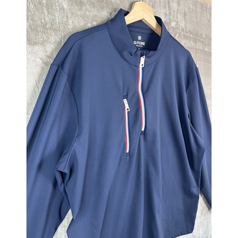 G/FORE Performance Mens XL Golf Pullover 1/4 Zip Navy Jacket - Picture 7 of 13